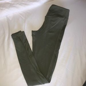 Forever 21 Olive green leggings with mesh sides